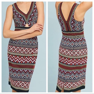 Anthropologie‎ Geo-Embroidered Column Dress